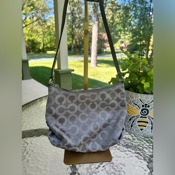 Authentic Coach Ashley Dot op Art Grey signature swing pack Crossbody bag. - Picture 4 of 9